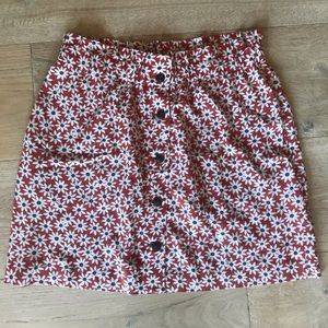 Madewell Paperbag Button-Front Mini Skirt